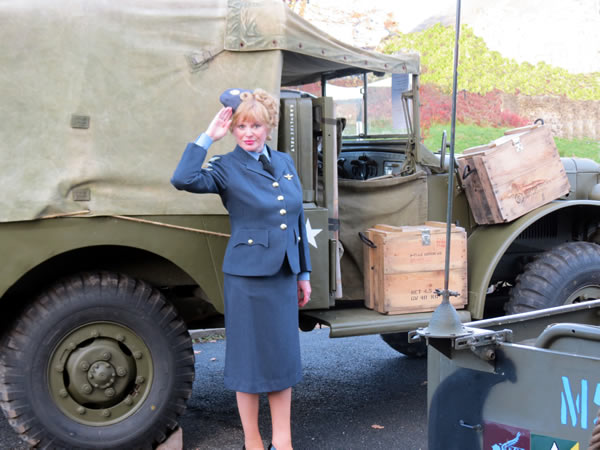 Image of me saluting outside