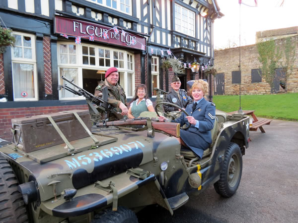 Image of me in the jeep with folk singing