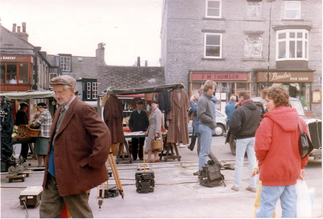 Caroline Fields on set in All Creatures Great and Small