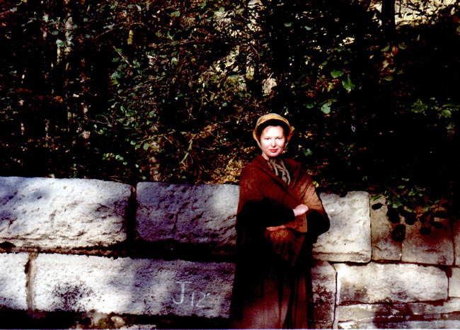 Caroline Fields on set in The Luddites