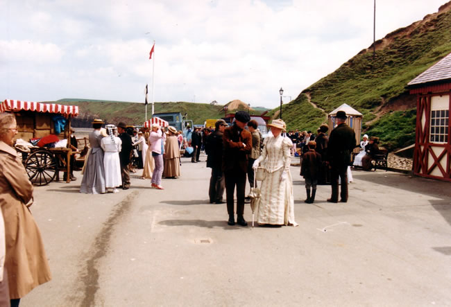 Caroline Fields on set in Return of the Antelope