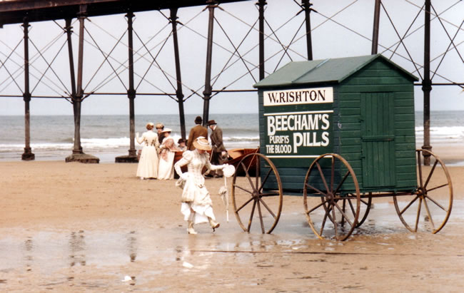Caroline Fields on set in Return of the Antelope