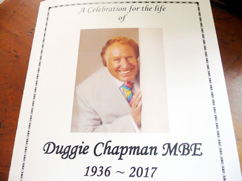 Duggie Chapman's Funeral. Order of Service.