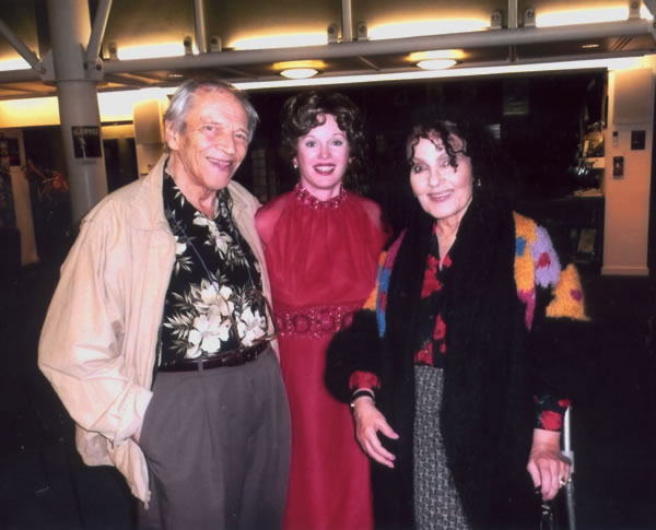 Photograph of Caroline with Cleo Laine and John Dankworth