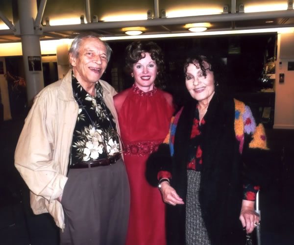 Photograph of Caroline with Cleo Laine and John Dankworth
