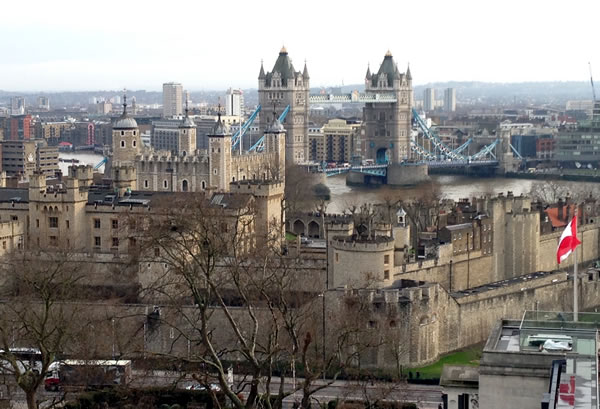 View of London from the Hilton Hotel