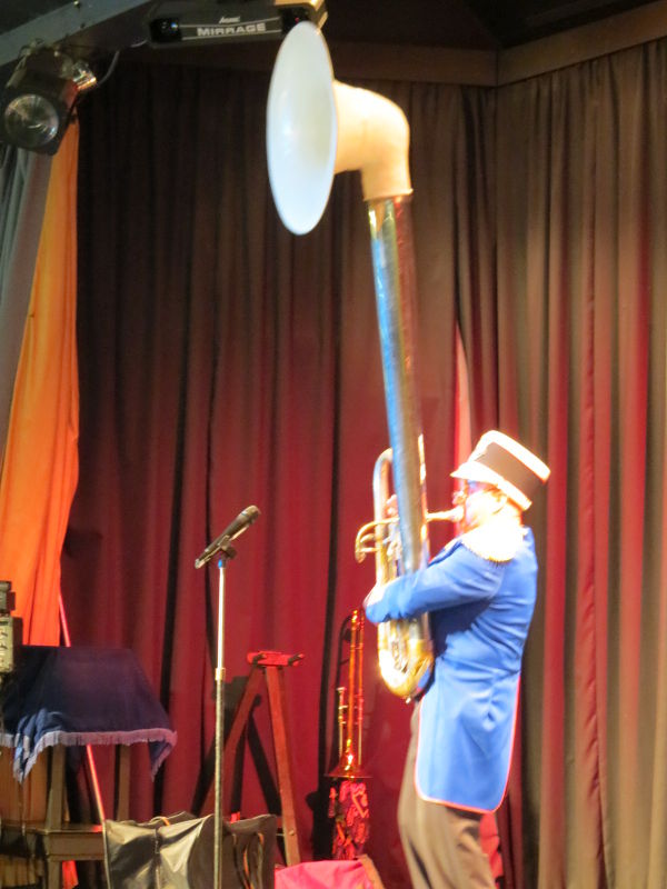 Billy Bedlam with tall instrument