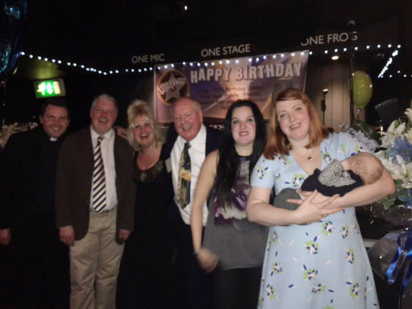 All Jimmy's family. Katie and baby and Jamie