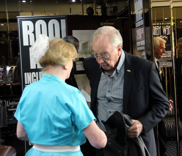 Bernie Clifton and the back of Caroline