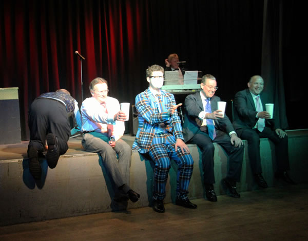 Comedy mime artiste - Antonio Zip with his helpers.